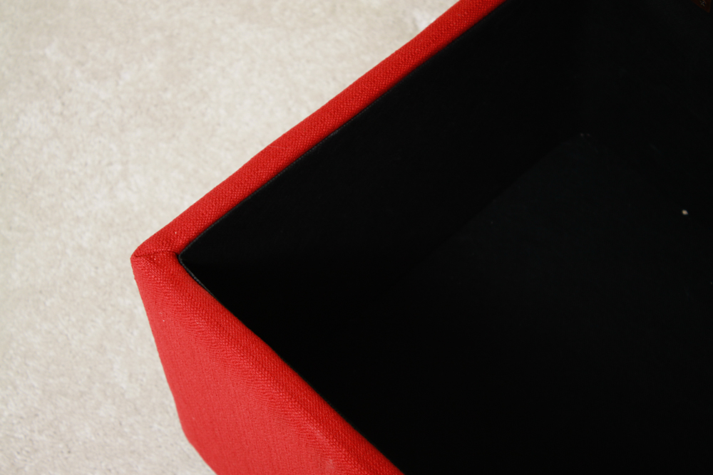 Red Tufted Storage Bench