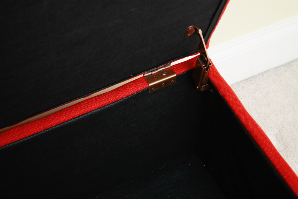 Red Tufted Storage Bench