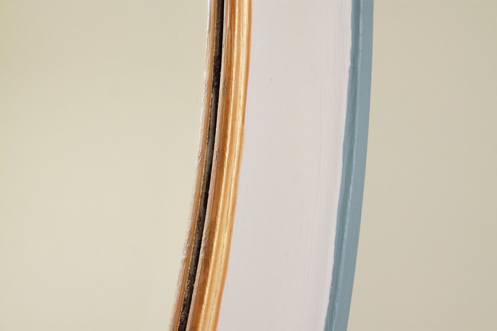 Oval Mirror with Wood Chalk Finish Frame