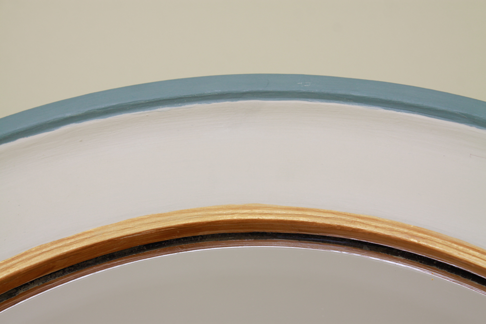 Oval Mirror with Wood Chalk Finish Frame