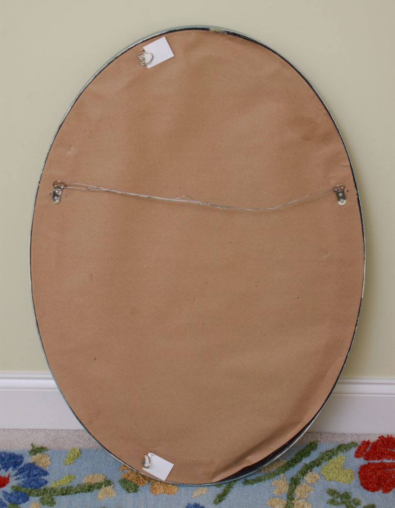 Oval Mirror with Wood Chalk Finish Frame