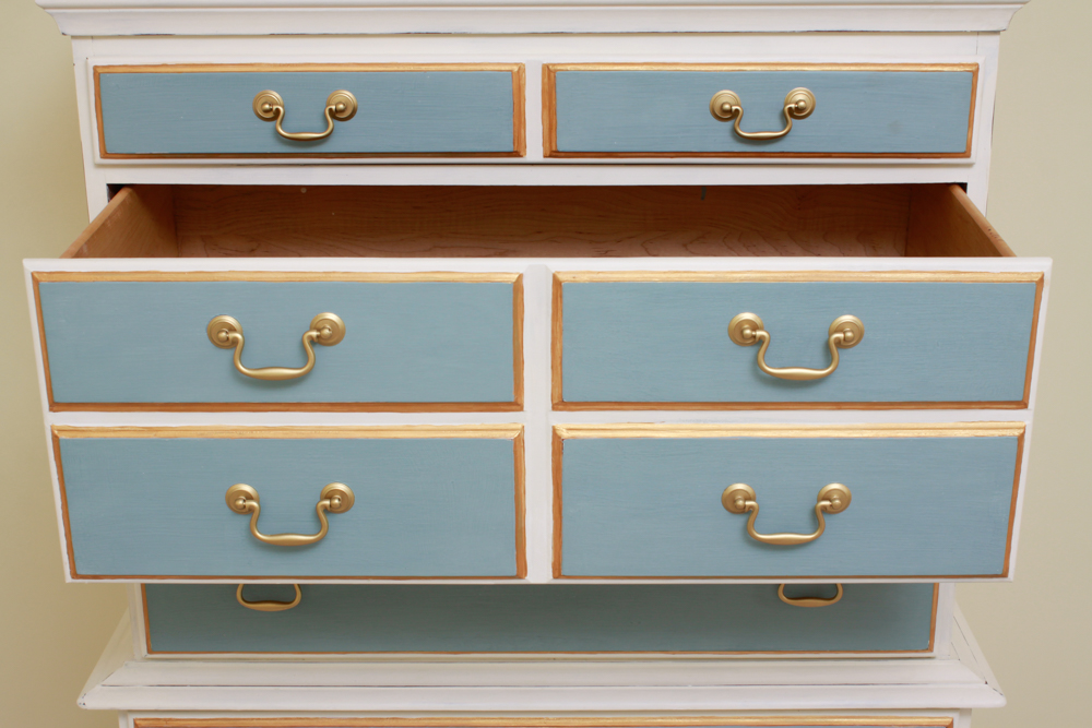 Crawford Furniture Chalk Finish Chest on Chest Dresser