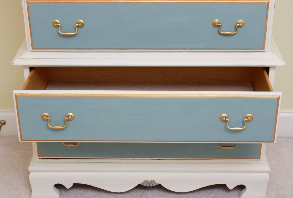 Crawford Furniture Chalk Finish Chest on Chest Dresser