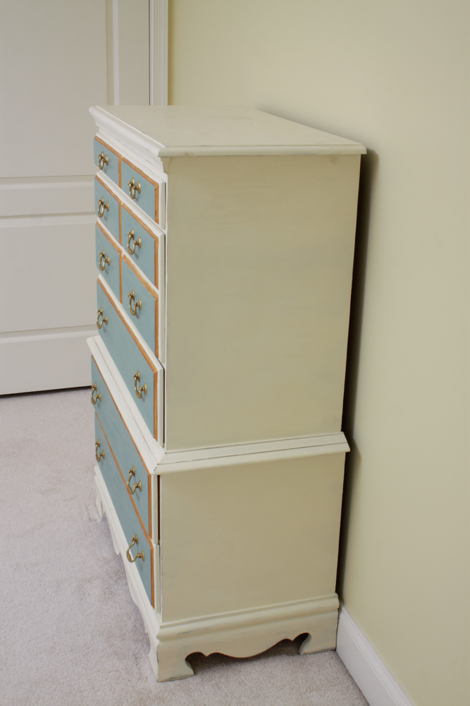 Crawford Furniture Chalk Finish Chest on Chest Dresser