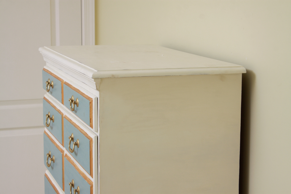 Crawford Furniture Chalk Finish Chest on Chest Dresser