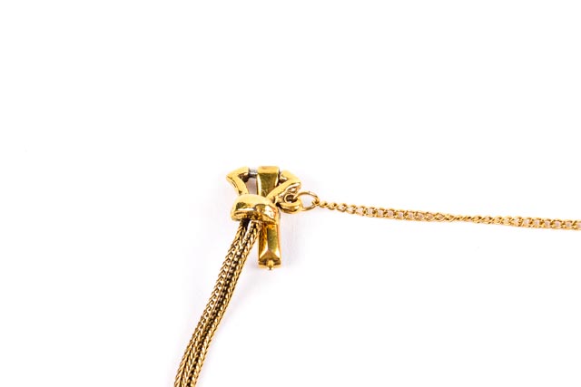 Gold Tone Bracelet With Burgundy and Green Stones