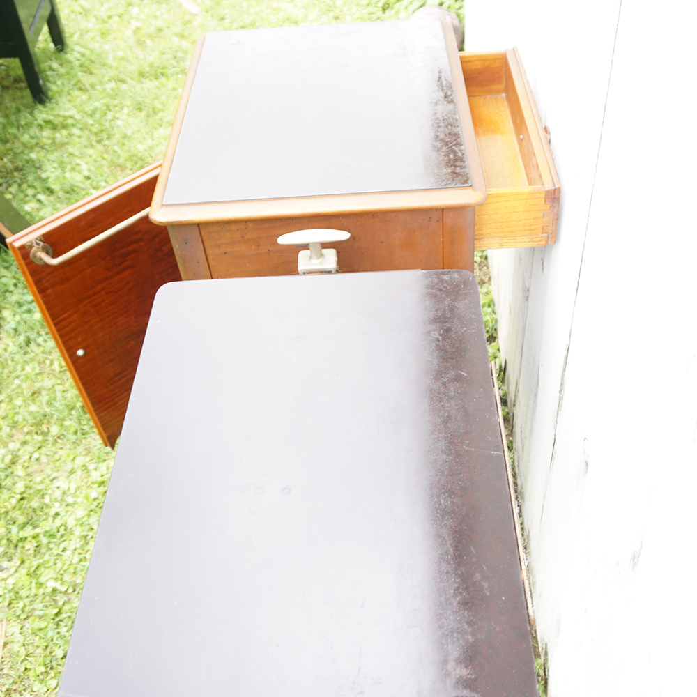 Vintage Oak Hospital Table by Hill-Rom Company