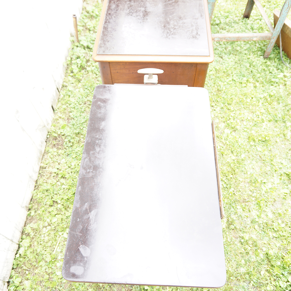 Vintage Oak Hospital Table by Hill-Rom Company