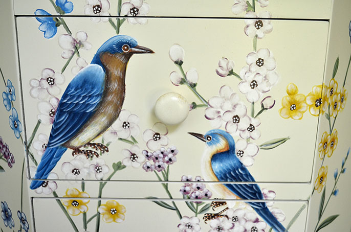 Four Panel Painted Chest