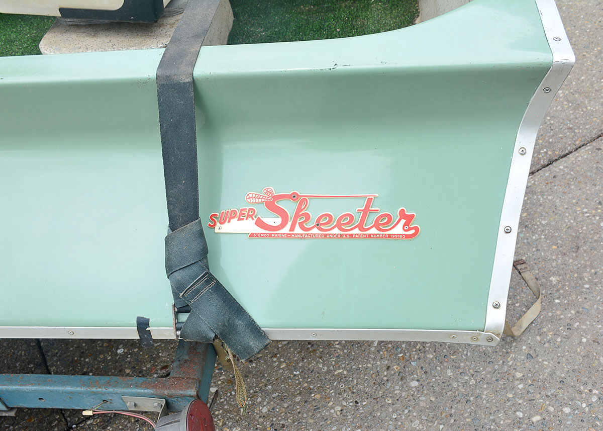 Vintage 1970 Super Skeeter Fiberglass Fishing Boat and Trailer