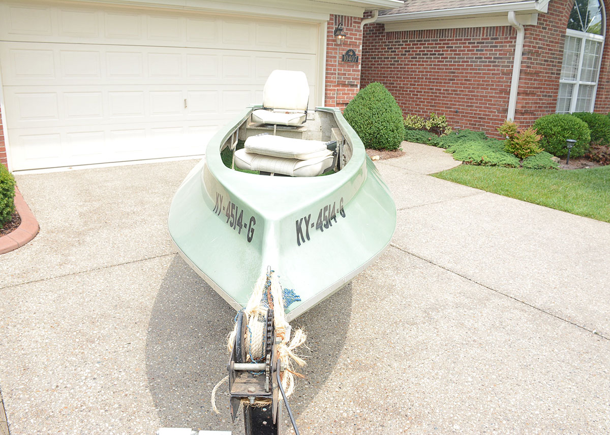 Vintage 1970 Super Skeeter Fiberglass Fishing Boat and Trailer
