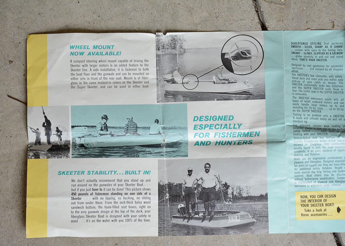 Vintage 1970 Super Skeeter Fiberglass Fishing Boat and Trailer