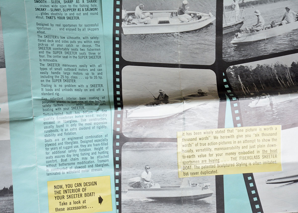 Vintage 1970 Super Skeeter Fiberglass Fishing Boat and Trailer