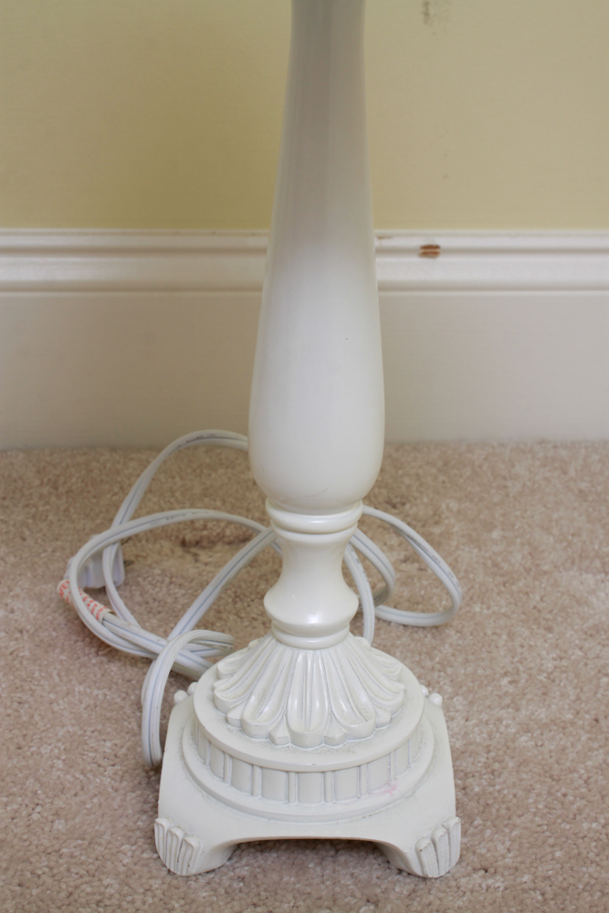 Set of White Metal Table Lamps