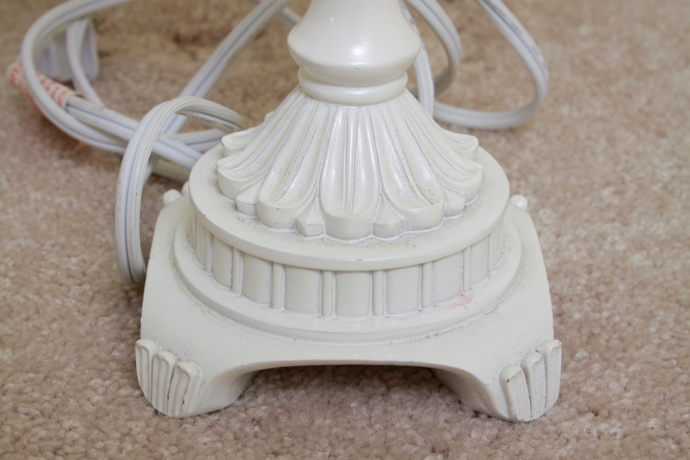 Set of White Metal Table Lamps