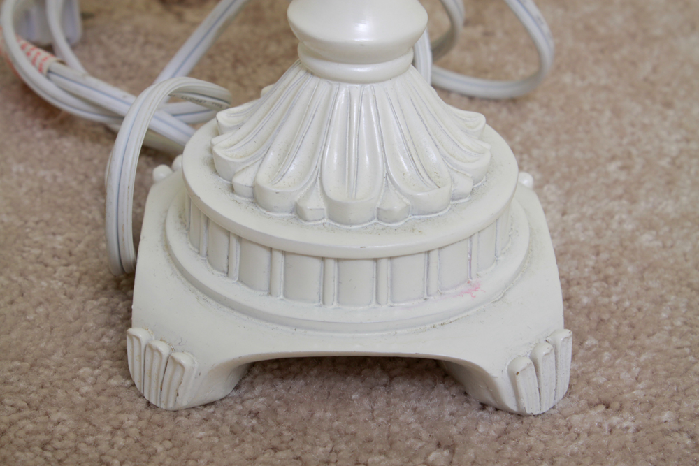 Set of White Metal Table Lamps