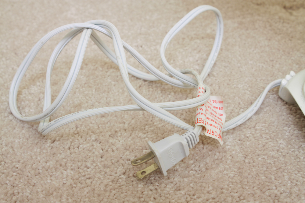 Set of White Metal Table Lamps