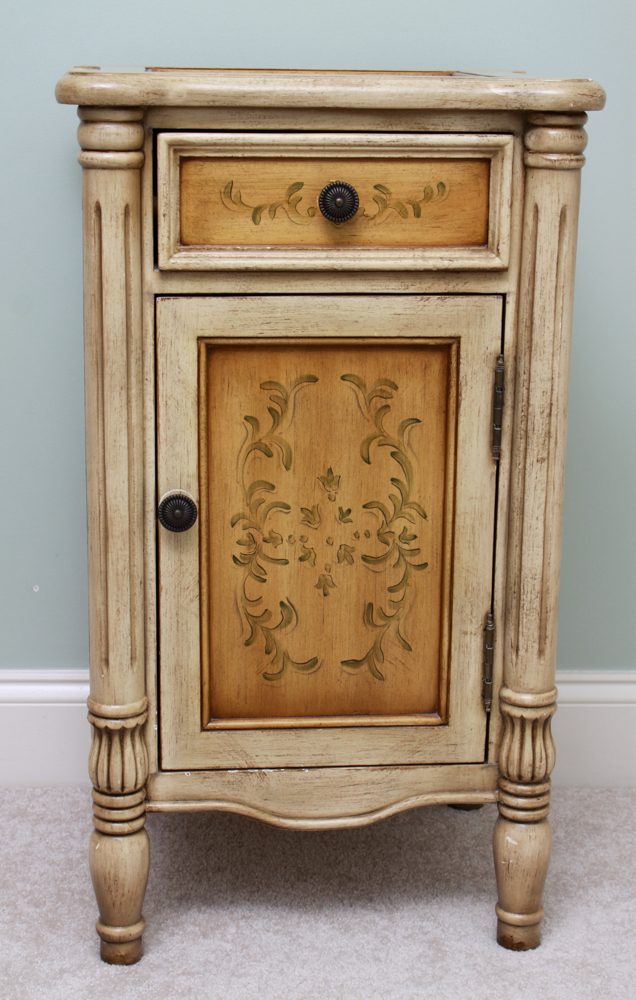 Pair of Venetian Motif Painted Nightstands