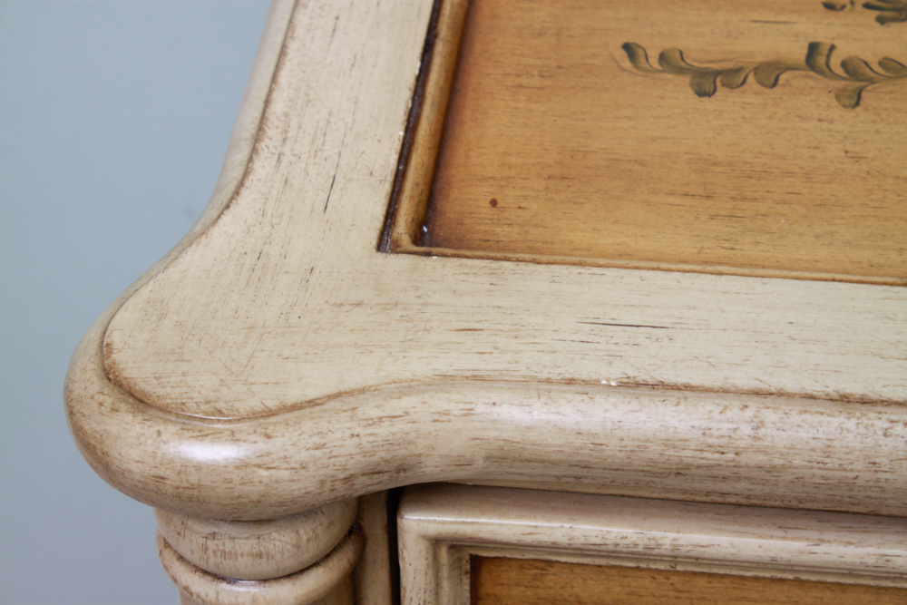 Pair of Venetian Motif Painted Nightstands