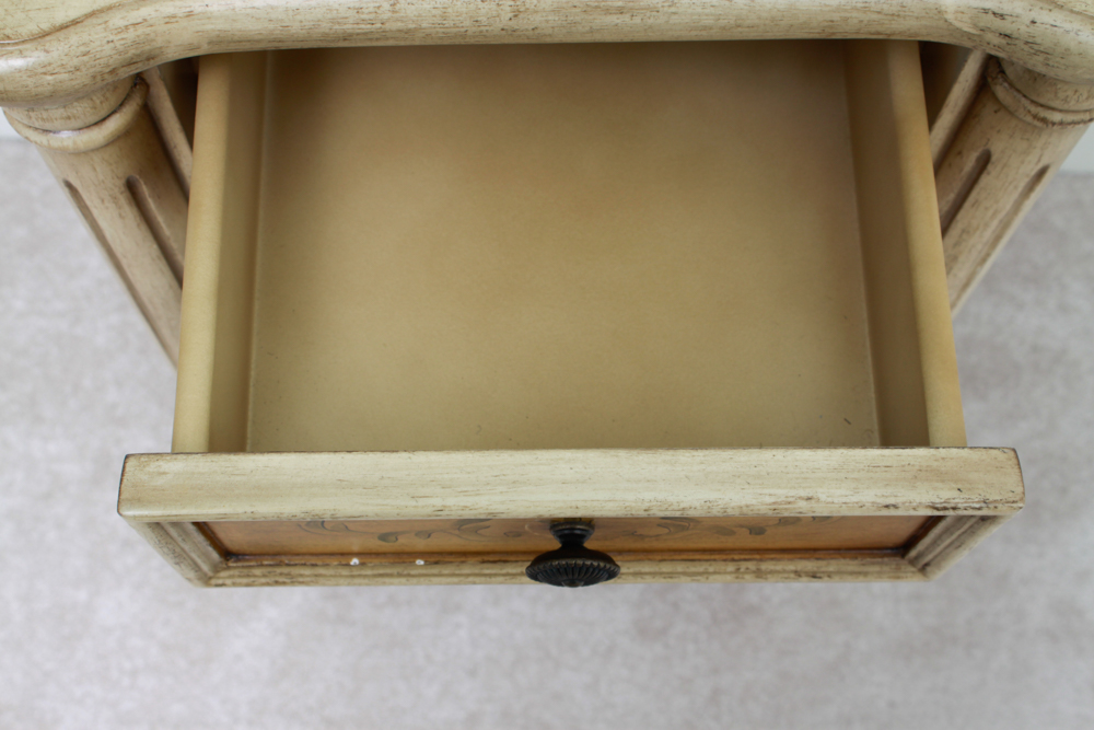 Pair of Venetian Motif Painted Nightstands