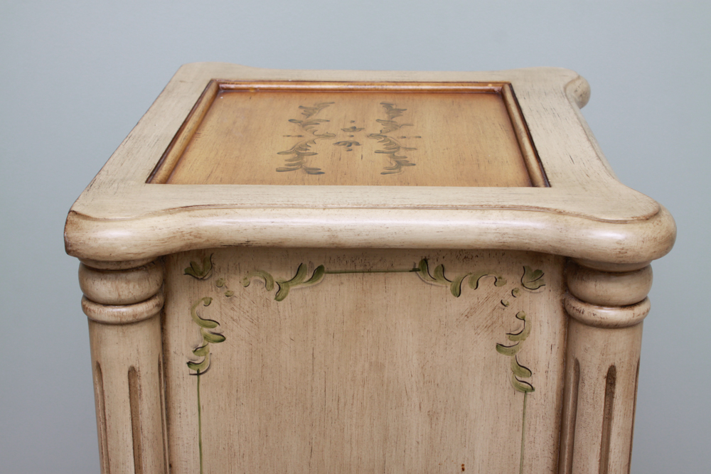 Pair of Venetian Motif Painted Nightstands