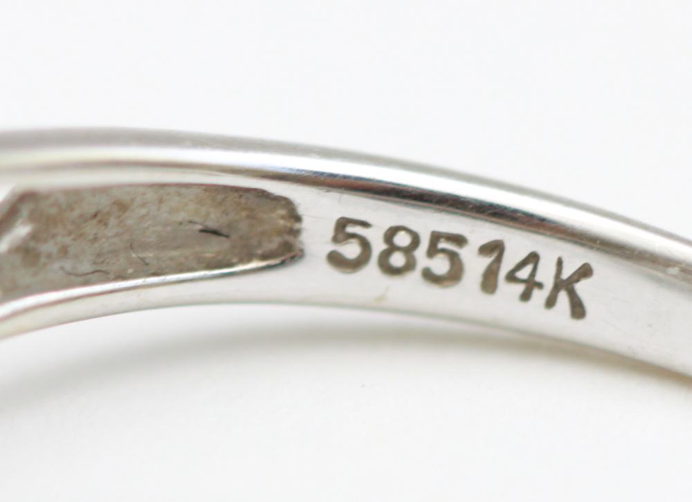 14K White Gold Ring Setting with Diamonds