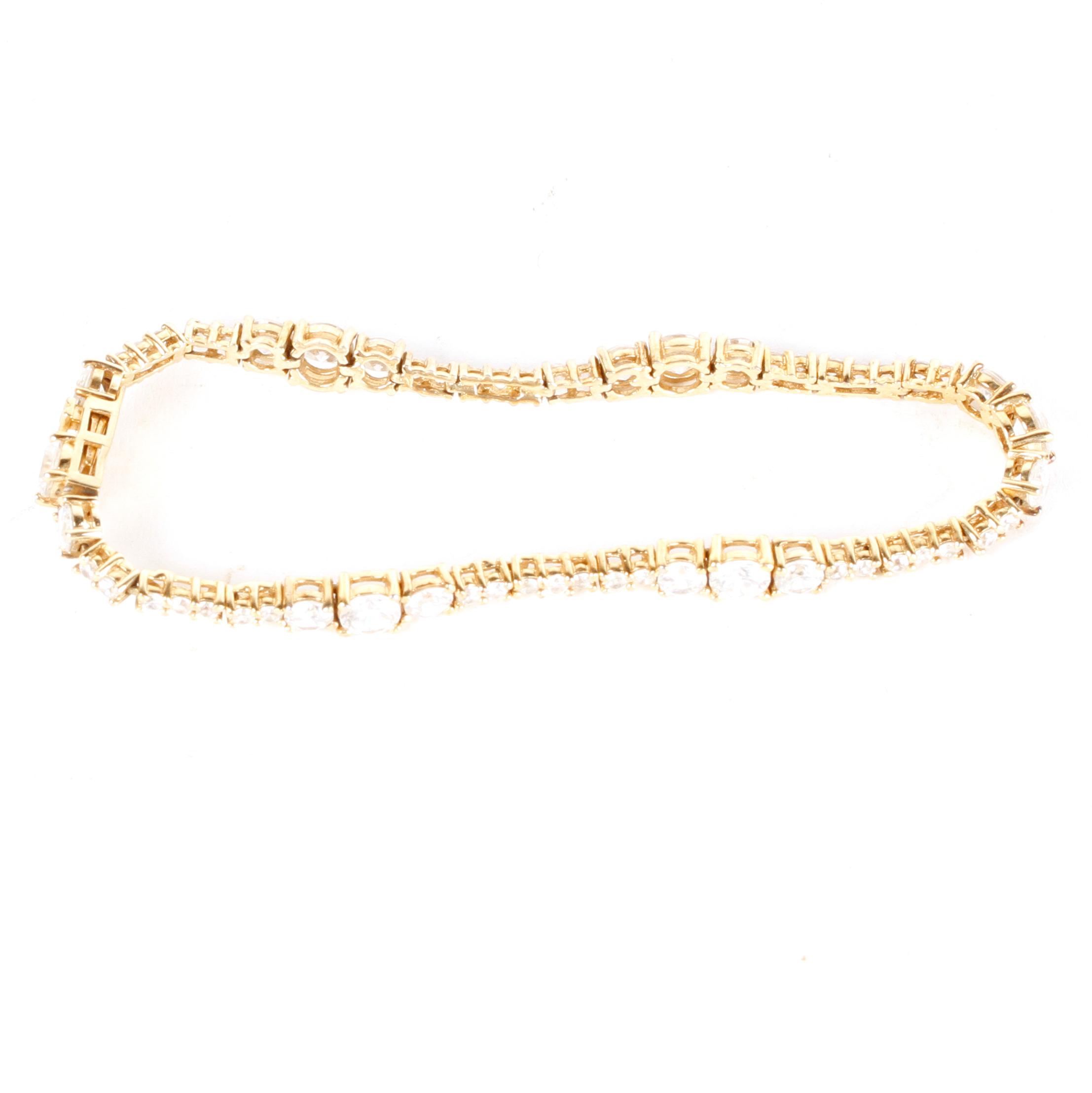 Sterling Silver Gold Toned Bracelet with Gemstones