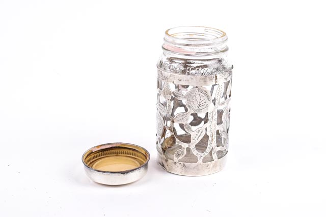 Nestle Glass Jar With Sterling Silver Cover