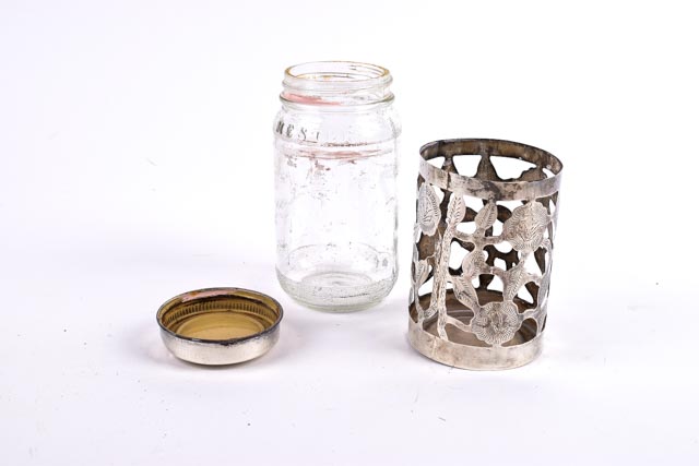 Nestle Glass Jar With Sterling Silver Cover