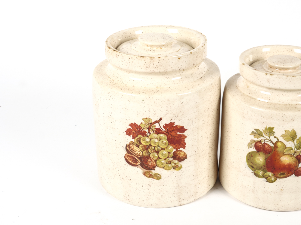 Set of Four Ceramic Kitchen Canisters