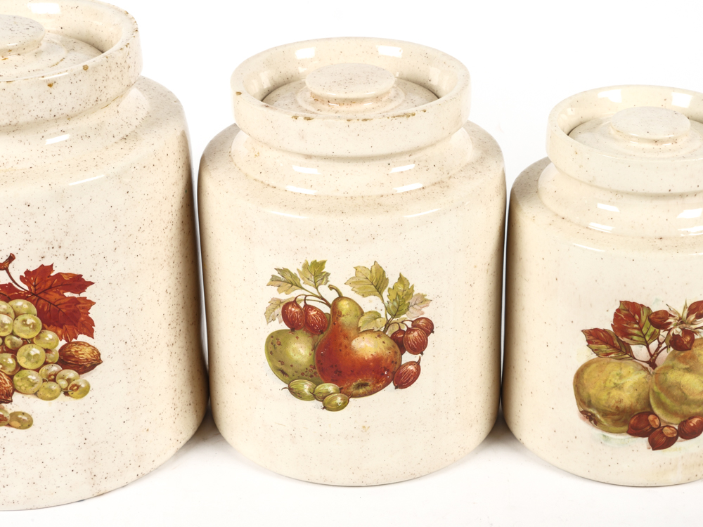 Set of Four Ceramic Kitchen Canisters