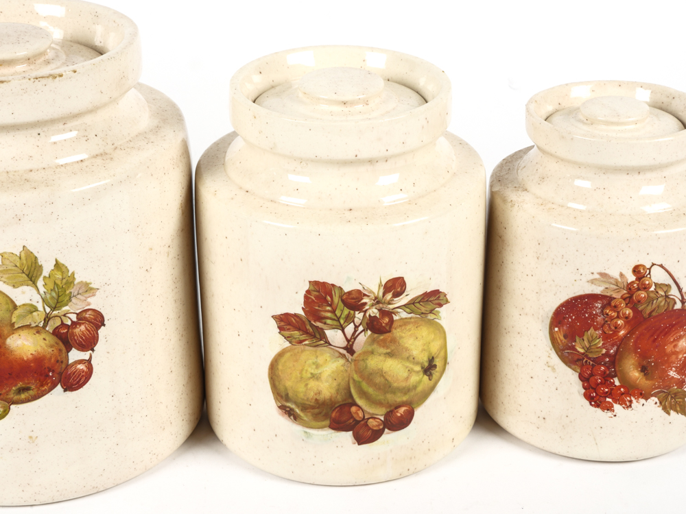 Set of Four Ceramic Kitchen Canisters