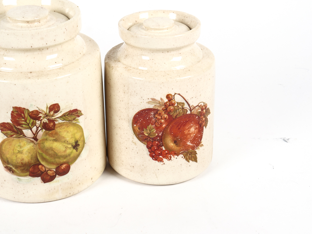 Set of Four Ceramic Kitchen Canisters
