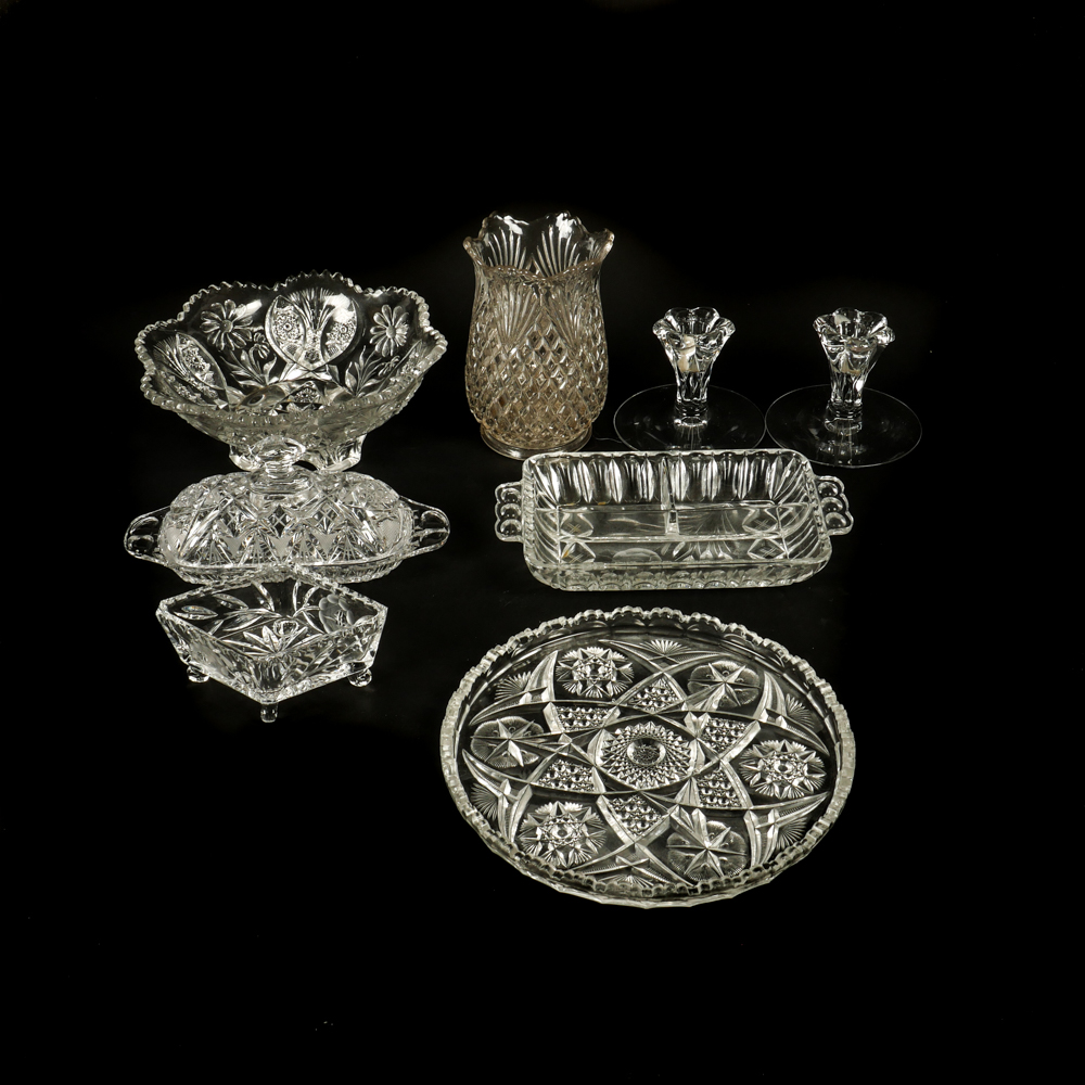 Collection of Vintage Pressed Glass