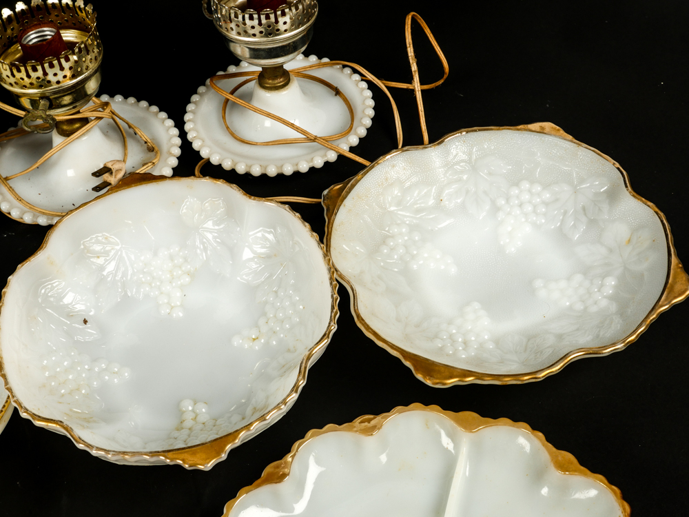 Collection of Milk Glass