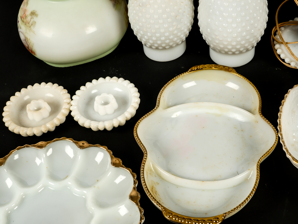 Collection of Milk Glass