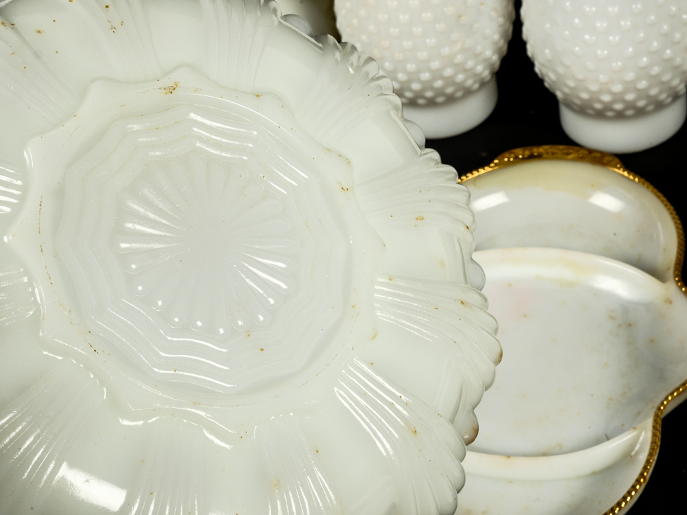 Collection of Milk Glass