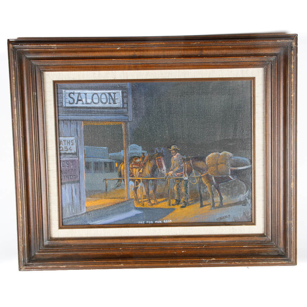 M. B. Cole Signed Cowboy Painting