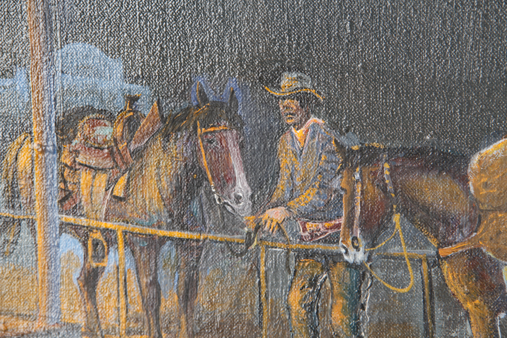 M. B. Cole Signed Cowboy Painting