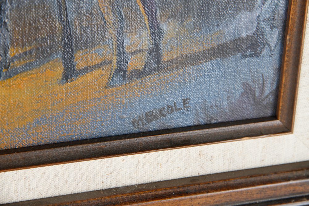 M. B. Cole Signed Cowboy Painting