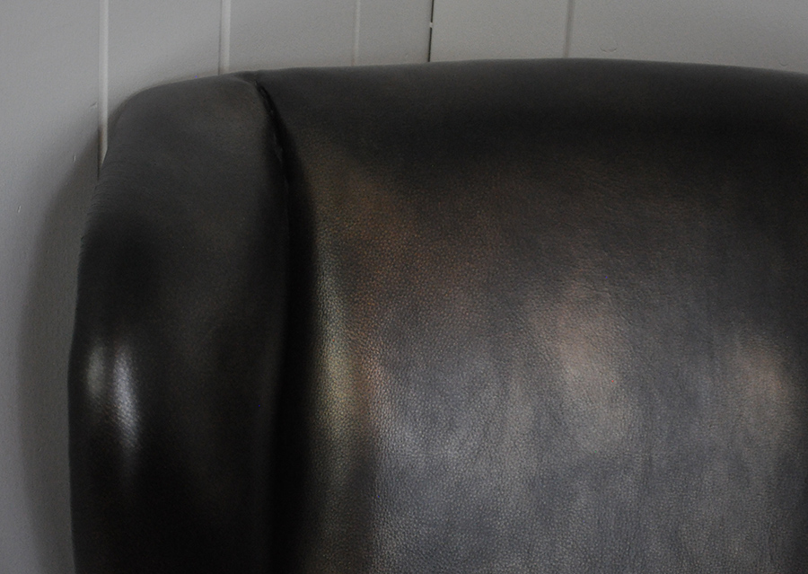 Leather Wingback Chair and Ottoman