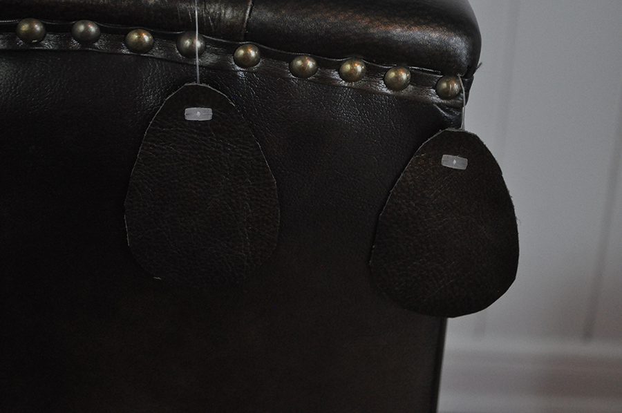 Leather Wingback Chair and Ottoman