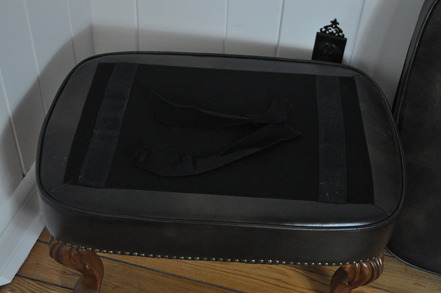 Leather Wingback Chair and Ottoman