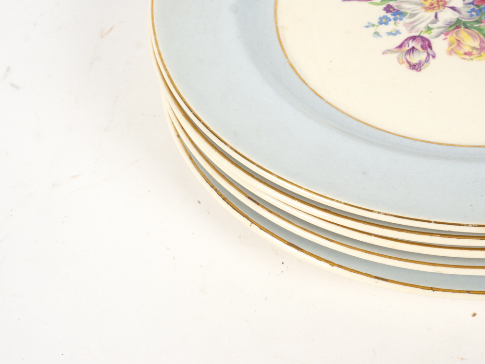 Set of Five French Saxon China Co. Plates