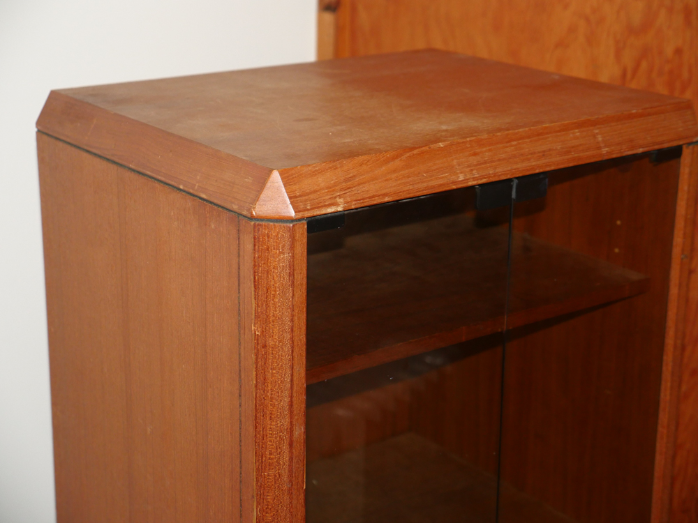 Wooden Console Cabinet with Glass Doors