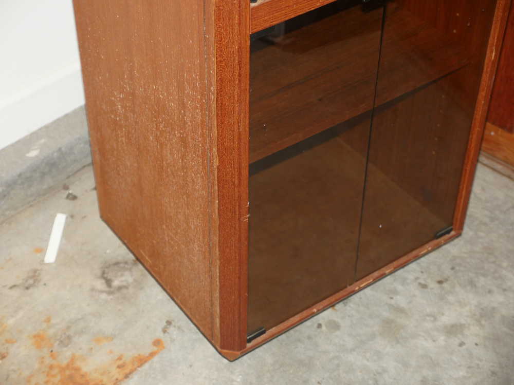 Wooden Console Cabinet with Glass Doors