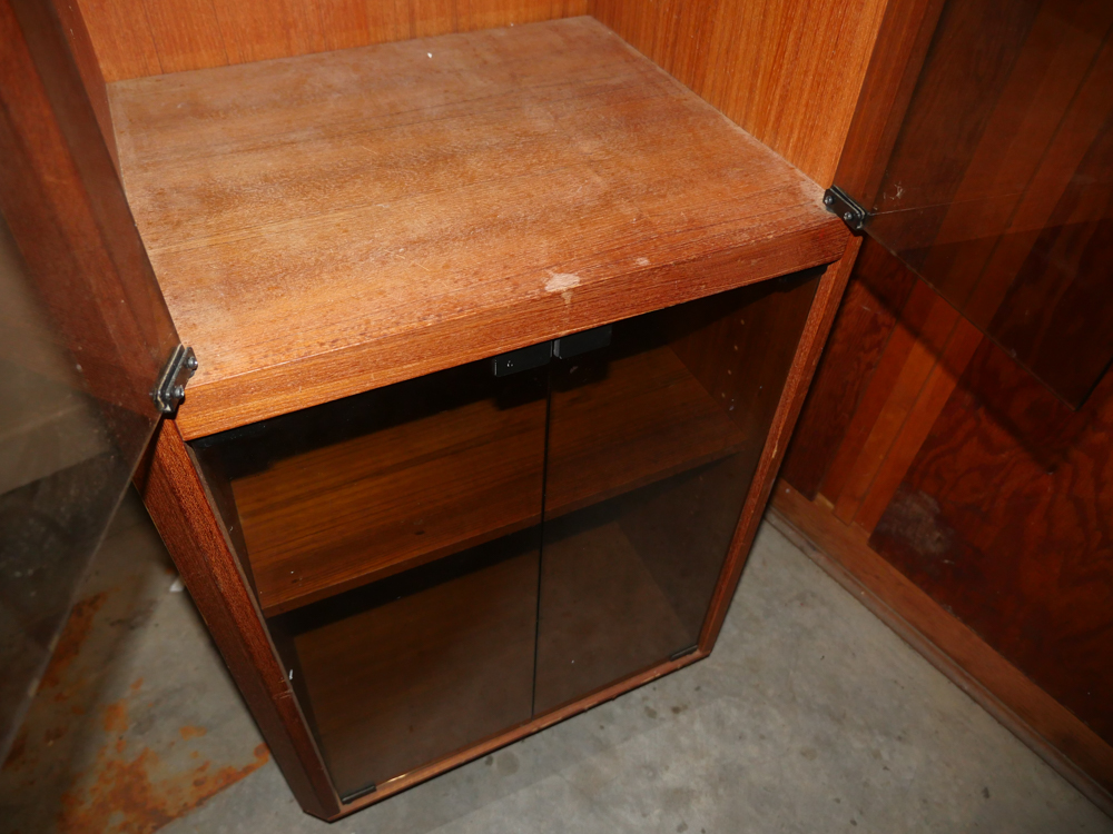 Wooden Console Cabinet with Glass Doors