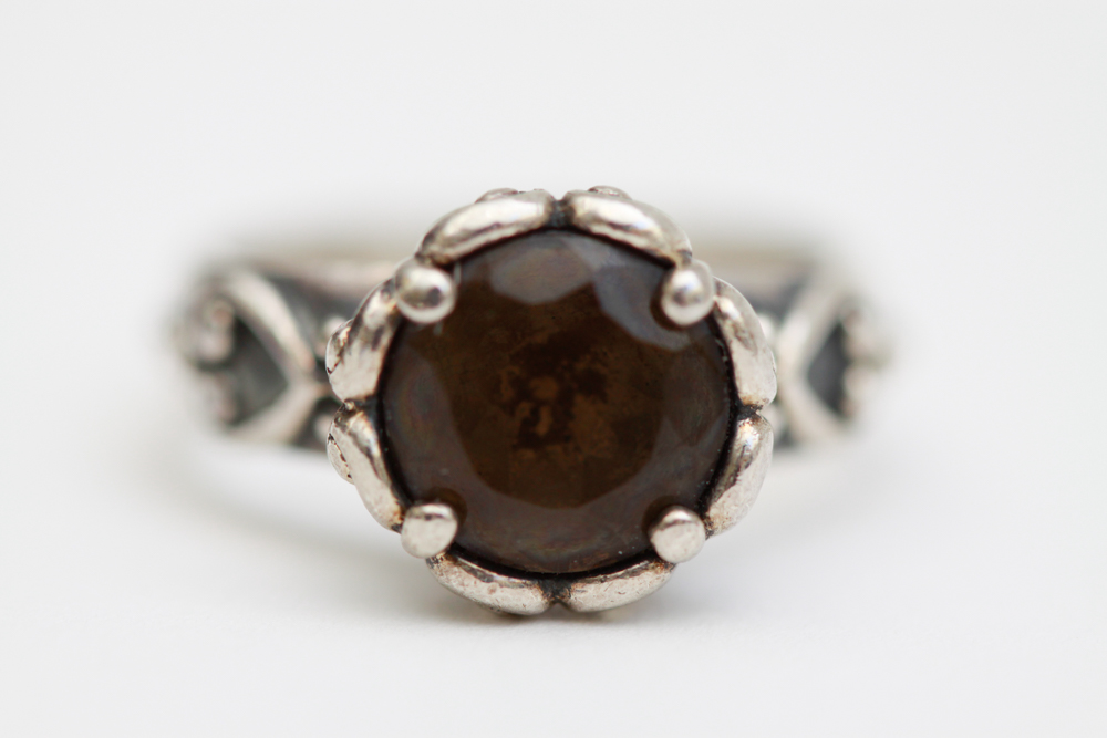 Sterling Silver Earrings and Smoky Quartz Ring