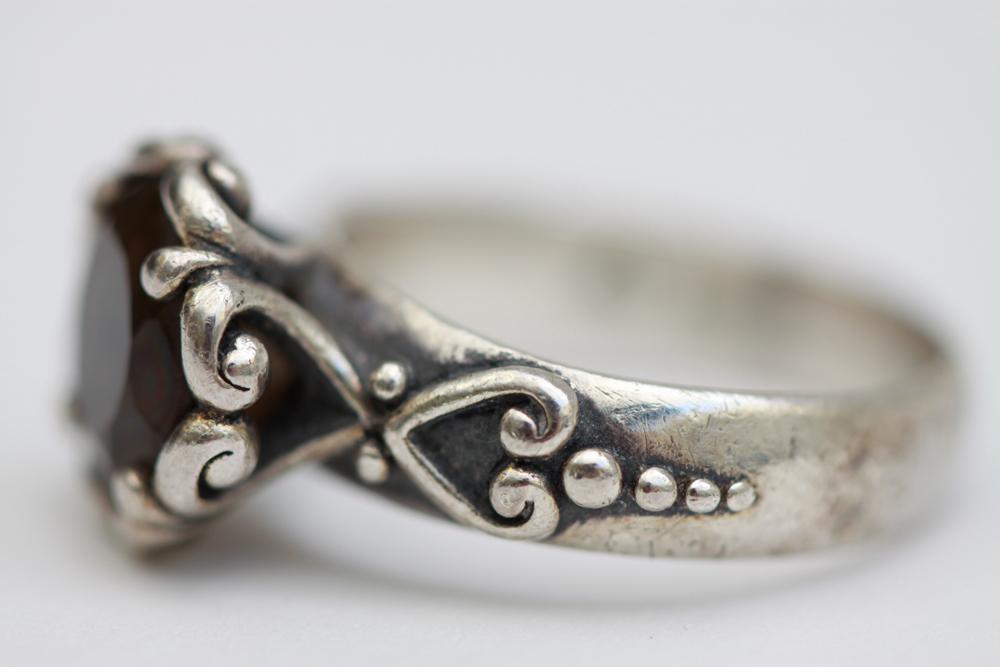 Sterling Silver Earrings and Smoky Quartz Ring