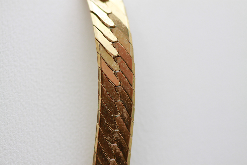 Pair of 14K Gold Herringbone Necklaces